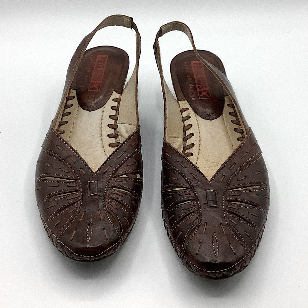 Pikolinos San Remo Leather Cut Out Slingback Shoes | EU 38 - Picture 3 of 8